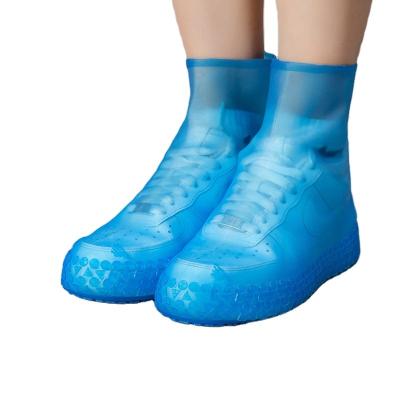 China Fashion Trend Durable Women Clear Rubber Rain Boots Waterproof Silicone Rubber Overshoes for sale