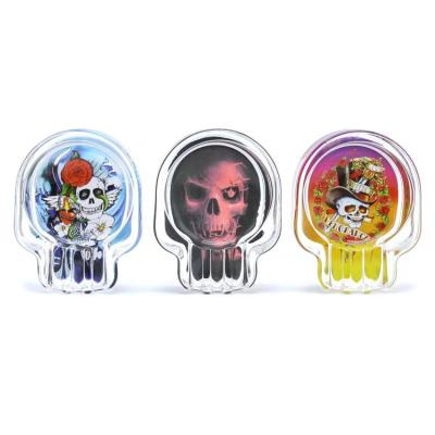 China 2022 Promotional Cute Ashtrays Custom Cartoon Clear Glass Smoking Accessories Wholesale Cigar Cheap Round Mini Pocket Crystal Smoking Ashtray for sale