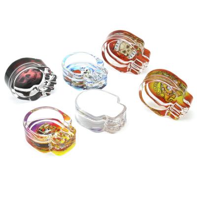 China New Creative Transparent Ash Tray Pocket Glass Crystal Ashtray Promotion Gift Smoking Accessory Sticker for Smoking Accessories for sale