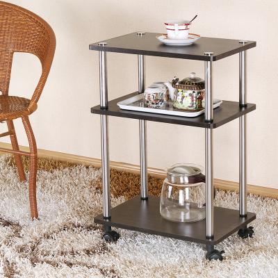 China Easy Assemble Hot Sales Diy Sofa Bed Side Corner Coffee Tables Three Layers Storage Shelf for sale