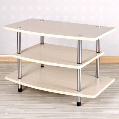 China Easy Assemble Wholesale Diy Three Tiers Storage Racks Modern Wall Mounted Cafe Corner TV Stand Side TV Tables for sale