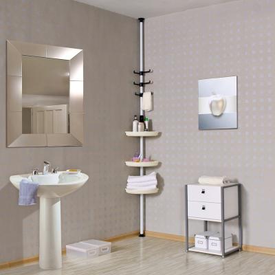 China High Quality Space Saving Height Adjustable Three Tier Storage Corner Rack For Bathroom for sale