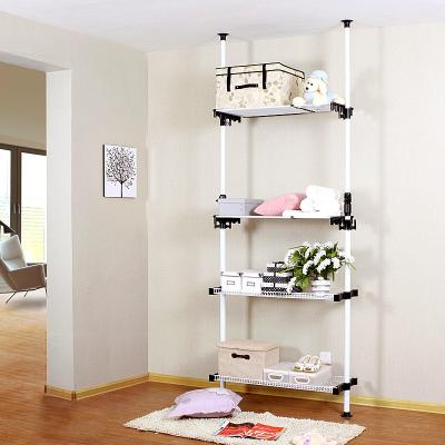 China Easy Assemble Hot Sales Wall Ceiling Mounted Clothes Dress Shelves Space Saving Coat Storage Vertical Standing Racks for sale