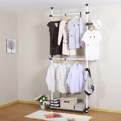 China Vertical Standing Coat Stored Hangers Racks Space Saving Corner Dress Storage Shelf for sale