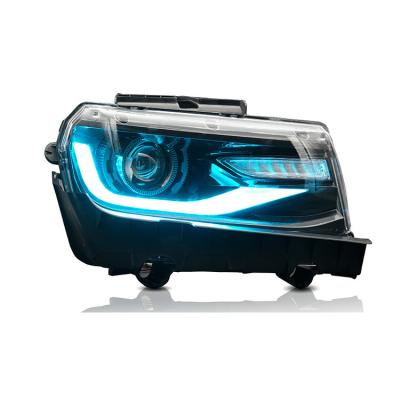 China PP+ABS Main Wholesale VLAND Manufacturer Factory 2014 2015 GEN SS RGB LED DRL 5TH Lamp Shine Headlights For Chevrolet Camaro for sale