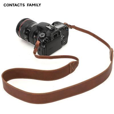 China For DSLR Camera Neck Strap Belt Genuine Leather Shoulder Strap Long Tie Rope Cameras Adjustable Strap For SLR Mirrorless Camera for sale