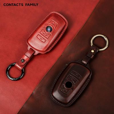 China Fashion CONTACTS FOB Anti Dust Protective Leather Car Remote Key Case Cover FOB Holder For BMW 3 Series 5 7 BMW X5 X6 Wholesale for sale