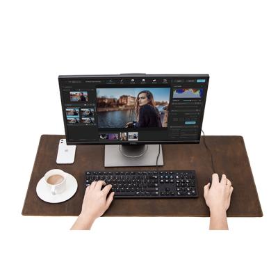 China Factoryprice waterproof dropshipping custom CONTACT FAMILY genuine leather mouse pad desk mat protection wholesale