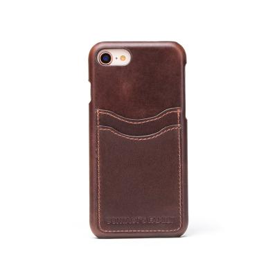 China Vintage CONTACTS FAMILY Slim Genuine Leather Case For iPhone 7 8 Back Cover Protective Card Holder For iPhone 7 8 DIY Case for sale