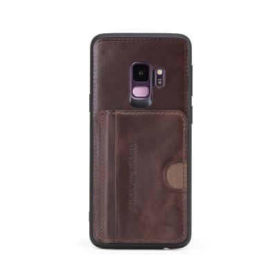 China Dropshipping Luxury Wholesale Vintage Leather Case For Samsung Galaxy S9 Case Phone Case Free Engraving Pocket Protect Cover for sale