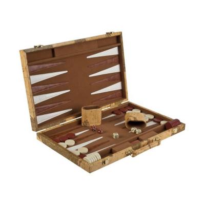 China Leatherette& PU Leather Backgammon Set 15 Inch Classic Board Game with Case Folding Leather Board, Gift Package, Portable Travel Strategy Backgammon for sale