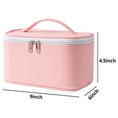 China Household Makeup Bag Portable Travel Cosmetic Bag for Women, Beauty Zipper Makeup Organizer PU Leather Handbag for sale