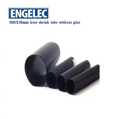 China LOW TENSION 500/250mm Heat Shrink Tubings 2:1 Shrink Ratio Glueless Cross Linked Polyolefin Shrink Sleeve Black Heat Shrink Tube for sale