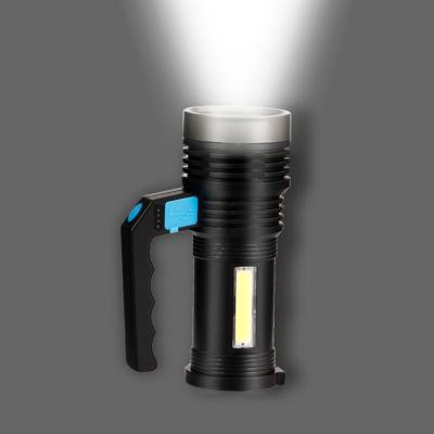 China Emergency High Power Led Bright Flashlight 500M Spotlight Flashlight COB Side Light Flashlight for sale