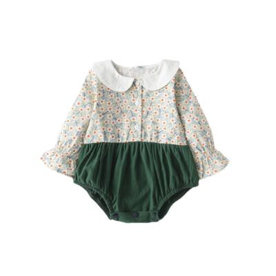 China 100% Daisy Cotton Bodysuit Babies Long Sleeve Autumn Long Sleeve Ruffle Floral Soft Infant Romper for sale