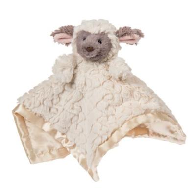 China 38cm 15inch Sheep Safety Blanket Gray Soft Baby Lovey Unisex Lovie Anti-Static Gift for Babies Boys Toddler for sale