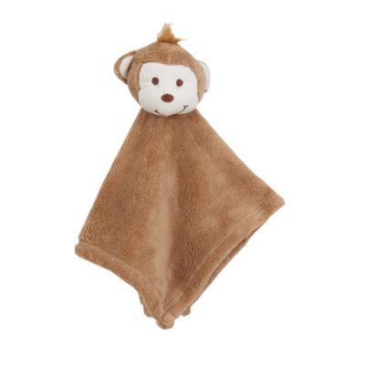 China Anti-Static 15 Inch Plush Monkey Baby Comfort Soothe Towel With Safety Blanket for sale