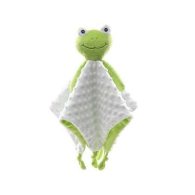 China Anti-Static Plush Soothe Towel Bedding Plush Minky Dot Fabric Frog Sensory Baby Security Blanket for sale