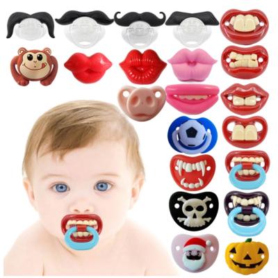 China BPA Silicone Pacy Nipples Baby Nipple Soother Joke Toddler Prank Free Superior Funny Dummy Teether Beard Beard Kiss Pacifier for sale