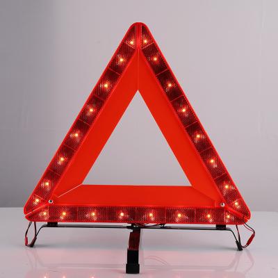 China high visibility & LED Dry Battery Flashlight LED Safety Road Light Car Emergency Tool Kit Sign Tripod Flashing Warning Triangle for sale