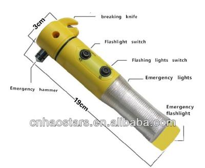 China Window Emergency Safety Braking Hammer 4 in 1 LED Muliti-function Emergency Safety Hammer for Use Life Auto Hammer for sale