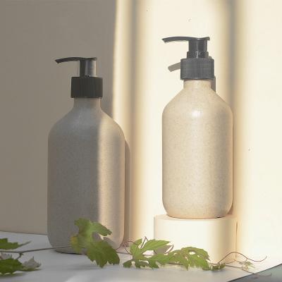 China 2021 Eco Friendly Biodegradable Recyclable Plastic Lotion Foam Bioplastic Cosmetic Wheat Straw Pump Shampoo Bottle for sale