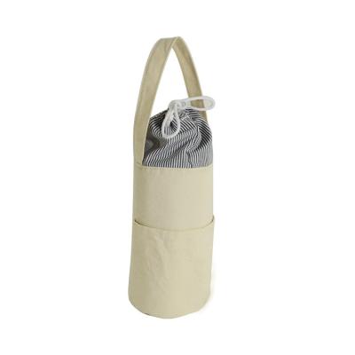 China Ice Bag Picnic Canvas Insulated Wine Bag Bottle Round Drawstring RPET Thermal Insulated Thermal Cooling Bag for sale