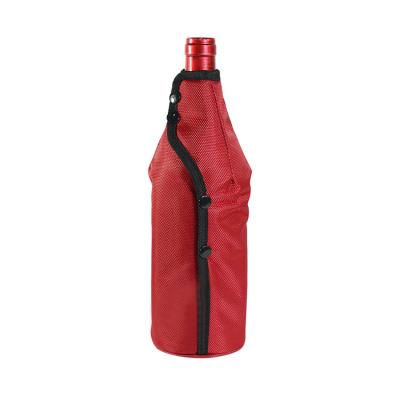 China Reusable Picnic RPET Round Button Wine Bag Insulated Waterproof Nonwoven Freezer Custom Ice Bag Bubbled Wine Bags for sale