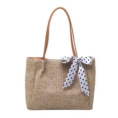 China New Design PORTABLE bolsos de playa Ladies Fashion Women Shoulder Bag Straw Casual Beach Shoulder Tote Bag for sale