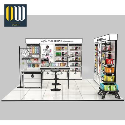 China Cosmetic Mall Cosmetic Retail Kiosk Equipment Kiosk Display Rack Cosmetic Kiosk Commercial Deployment Design for sale