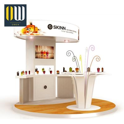 China Commercial Deployment Perfume Kiosk Furniture Perfume Display Kiosk Perfume Mall Kiosk Modern Design for sale