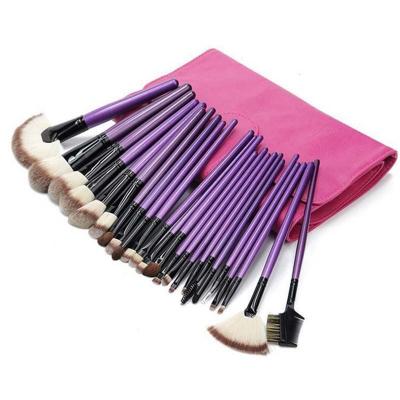 China Angular Blush Makeup Brush Wholesale Manufacturers High Quality 24pcs Luxury Purple Makeup Brush Set for sale