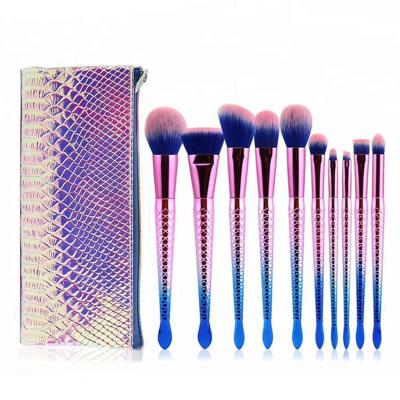 China Angular Blush Ocean Mermaid 10pcs Tail Beauty Cosmetics Brush Professional Bling Glitter Makeup Set Brush Luxury for sale