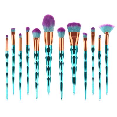 China Angular Blush Cosmetic Brushes 12pcs Cute Makeup Professional Tool Kit Make Up Brush Set With Opp Bag Private Label Customize Package for sale