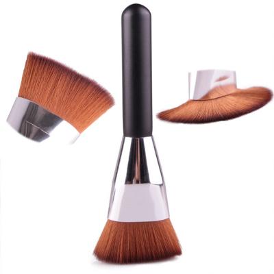 China Angular Blush High Quality Flat Black Single Base Private Label Brush Cosmetic Contour Makeup Brush for sale