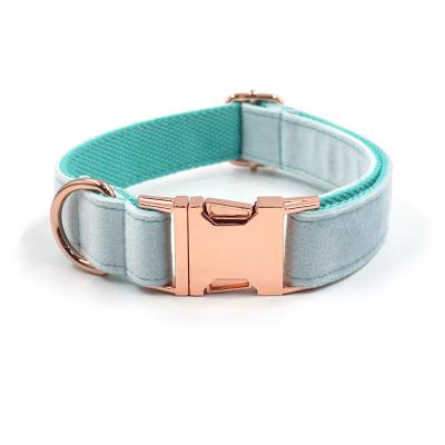 China Custom manufacturer sells new fashion sapphire velvet pet cat collar color matching bell directly for sale