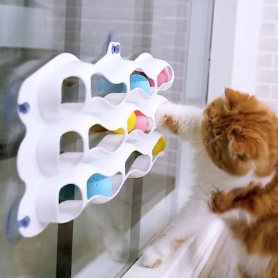 China Sustainable Hot Selling Improved Three-Layer Cat Lane Lighter Cat Stick To The Wall Hi Self Sucker Cat Scratch Toy for sale