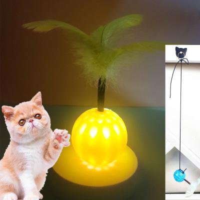 China New Type Viable Cat Door Hanging Bungee Rope with Polygonum Wooden Luminous Ball Adjustable Cat Dog Toy Ball Vivax Hi for sale