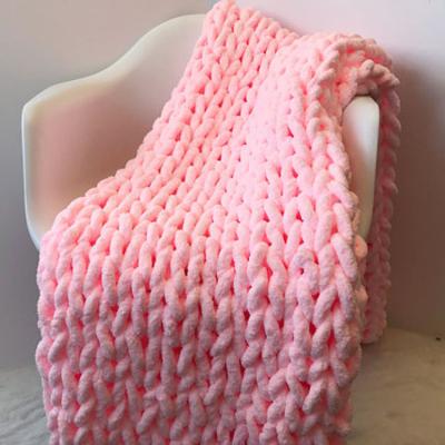 China Bulky home textile throwstyle crochet soft warm WARM chenille knit blanket for home and hotel decoration for sale