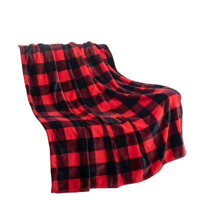 China Wholesale Customized Anti-static Thickening Festival Gift Flannel Plaid Christmas Blanket For Kids for sale