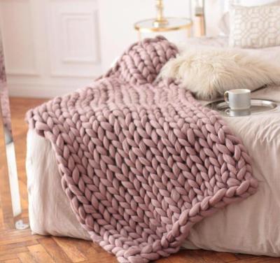 China High Quality Organic Material PASSIONATE Chunky Knit Low Price Comfy Soft Custom Blanket for sale