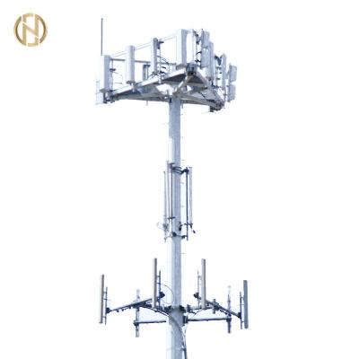 China Hot Dip Galvanized Single Pole Communication Pole Wifi Tower Ground Or Complex for sale