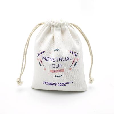 China Reusable Full Suction Pouch Cotton Cloth With Drawstring Cotton Loaf Bag for sale