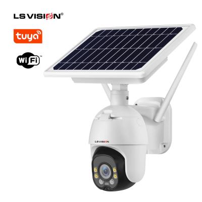 China NIGHT VISION LS VISION Low Power 8W Low Power 8W Voice Solar Powered Two Way Wifi Intercom 1080p PTZ Solar Powered Camera for sale