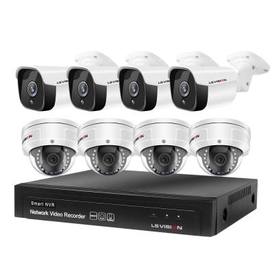 China NIGHT VISION LSVISION 4ch 8ch 5MP poe dvr kit ip security camera set night vision video best cctv camera system for sale