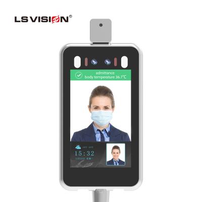 China Automatically identify unmasked with system real-time door access control face recognition measurement temperature alarm facial recognition temperature for sale