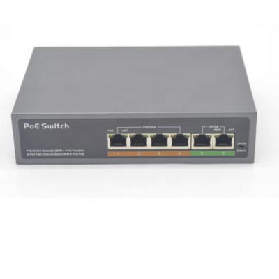 China 6 Ports Switch 10/100M With 4 POE Ports+2 Common Interface Ports POE Switch LS-POS6004 for sale