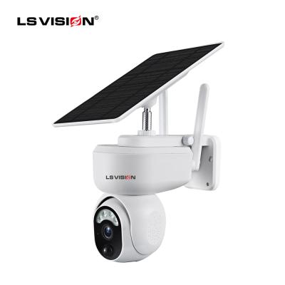 China Human Motion Tracking LS Vision New Arrivals 3.5W Low Power Solar Camera Voice Intercom Two Way Video Surveillance for sale