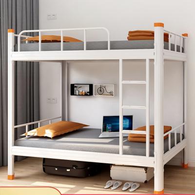 China Modern Upper And Lower Iron Bed 1.2m 1.5m Heaven And Earth Shelf Bed Staff Dormitory Student Bunk Bed for sale