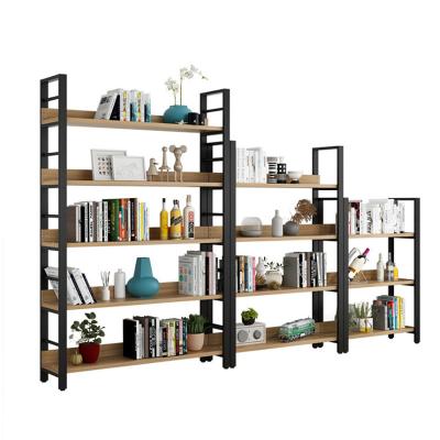 China Modern Simple Wood Bookcase Wooden Shelves Industrial Storage Shelf Custom Storage Rack Display Rack for sale